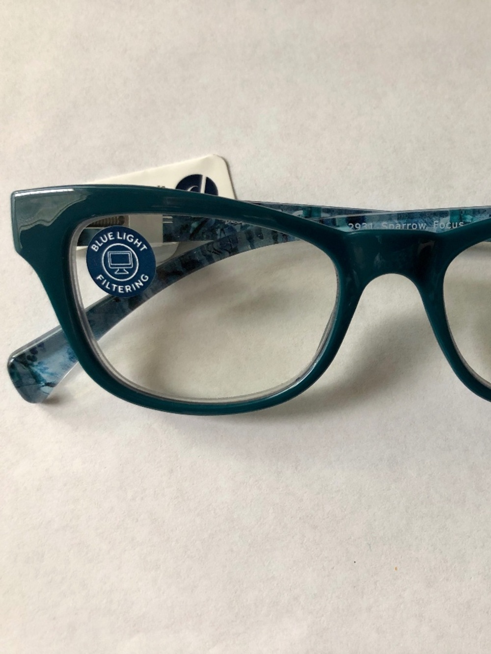 New Teal Marble Peepers Blue Light Filtering +1.00 Readers